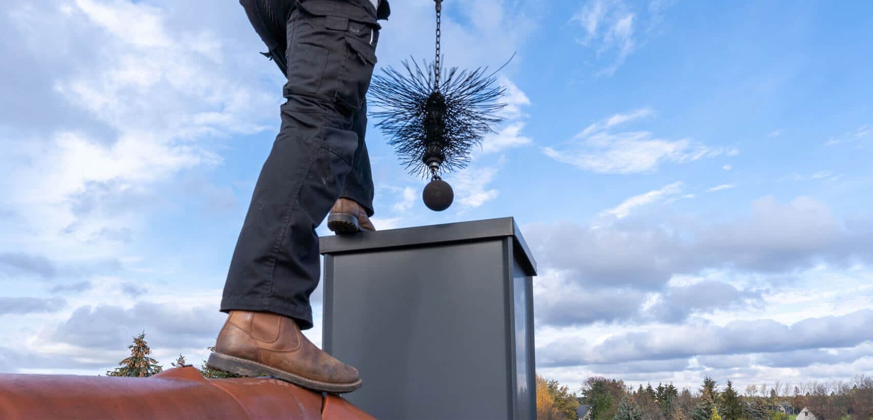 Replaced chimney flashing on a roof