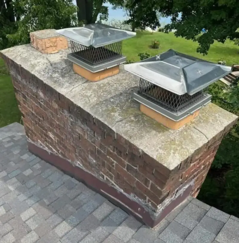 Before chimney crown repair